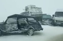 В Воронежской области столкнулись несколько грузовых и легковых автомобилей (Видео)